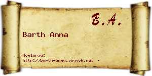 Barth Anna névjegykártya