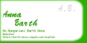 anna barth business card